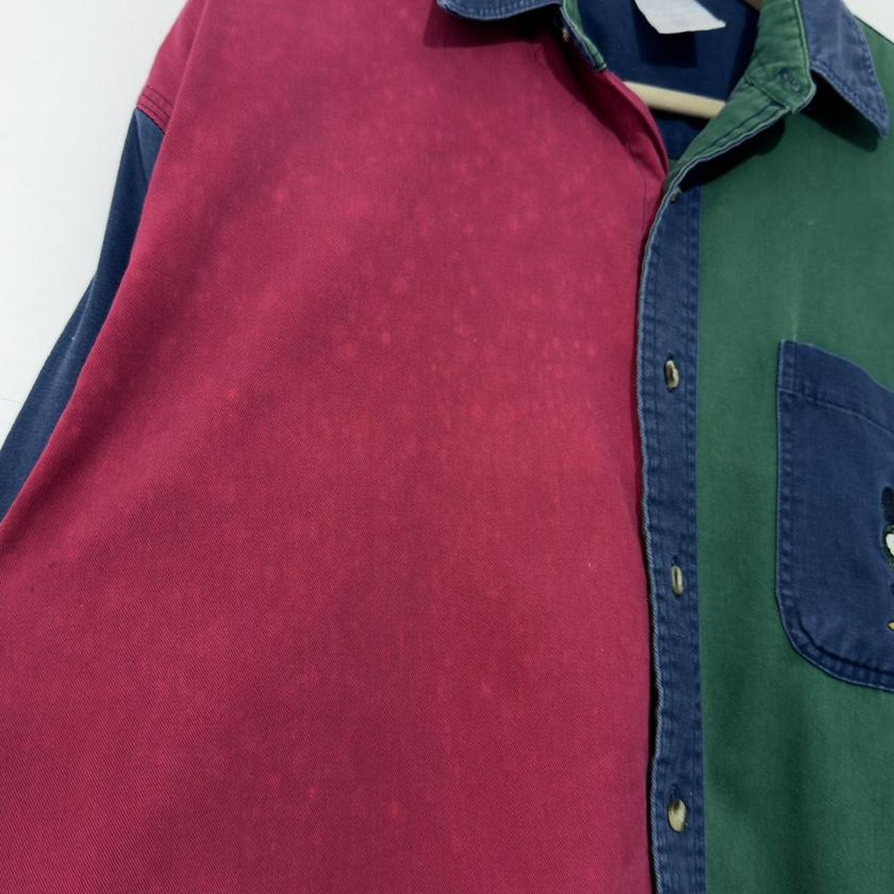 Vintage Mickey & Friends Hiking Embroidered Colour Block 90s Shirt (S)