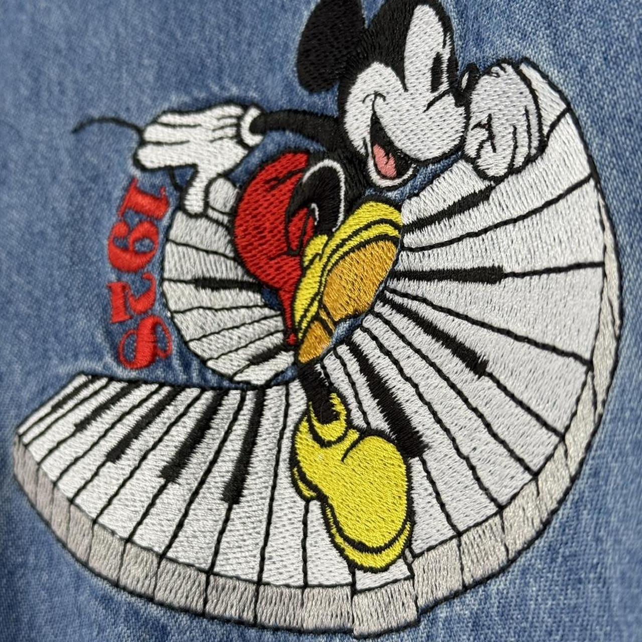 Vintage Dancing Mickey & Friends Embroidered 90s Denim Shirt (M)