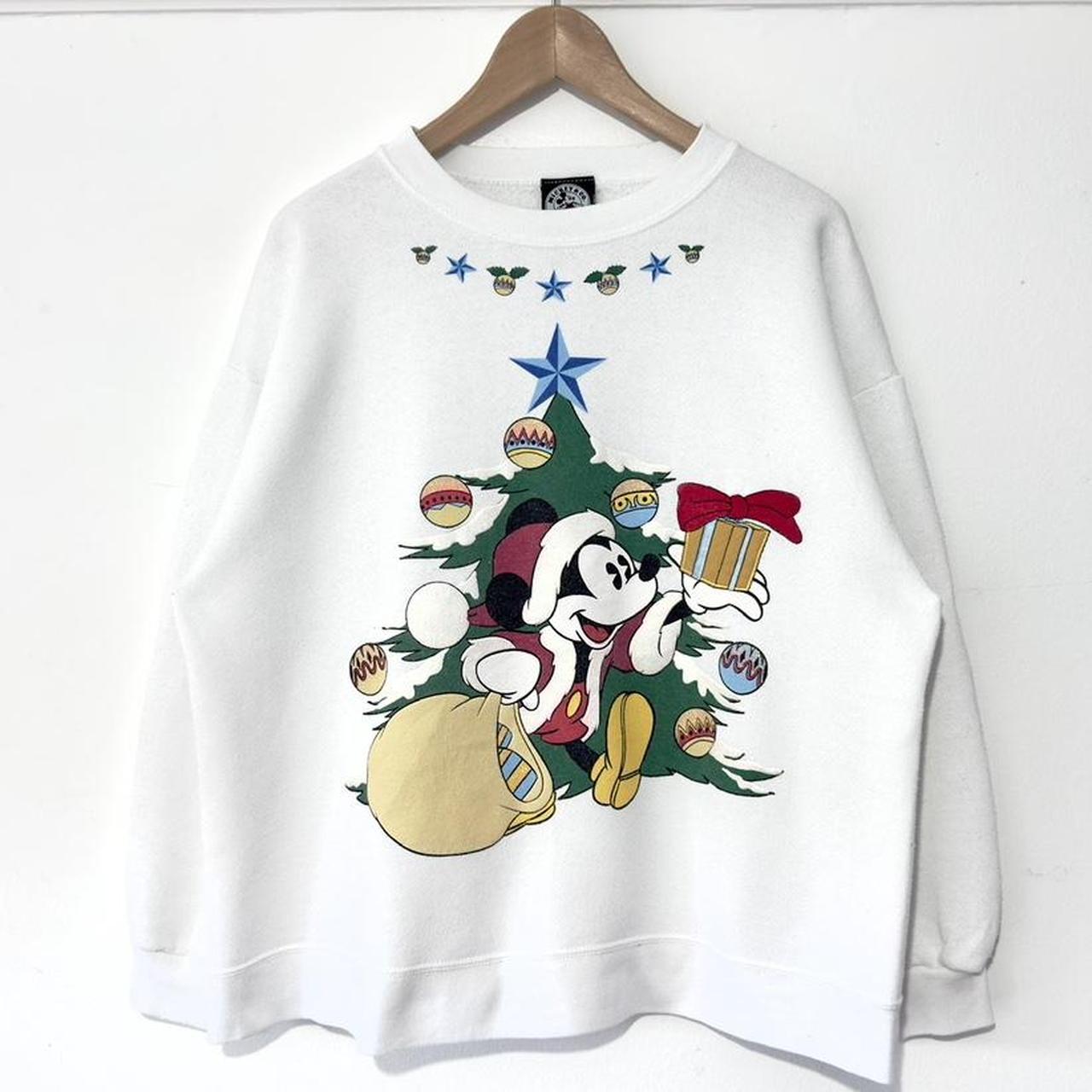 Vintage Santa Mickey Christmas Tree 90s Sweatshirt (M)