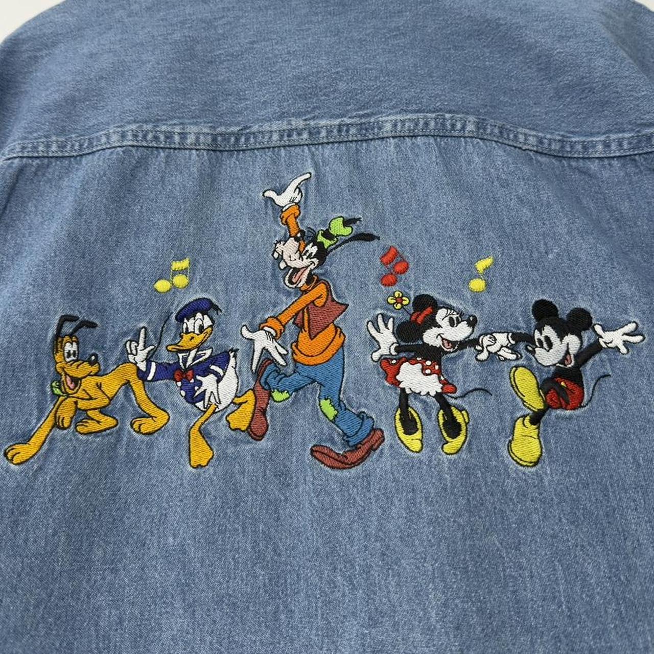 Vintage Dancing Mickey & Friends Embroidered 90s Denim Shirt (M)