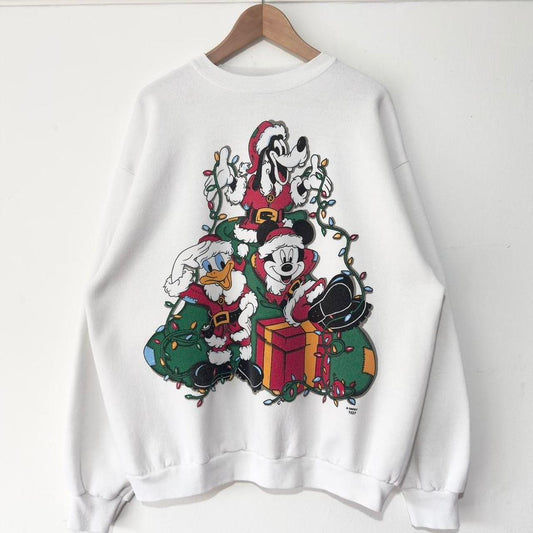 Vintage Mickey & Friends Santa 90s Sweatshirt (XL)