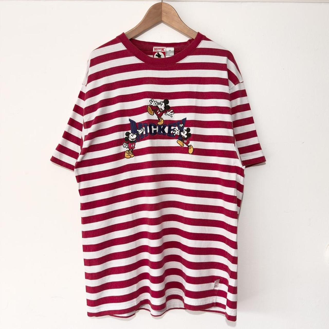 Vintage Mickey Striped 90s T Shirt (Tall L)