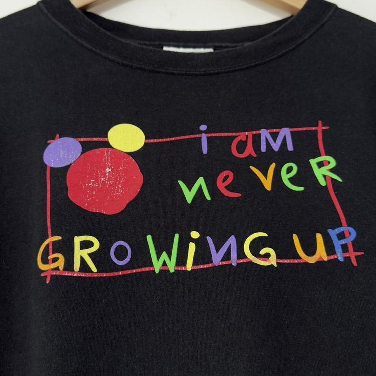 Vintage Walt Disney World I Am Never Growing Up 00s T Shirt (XXL)