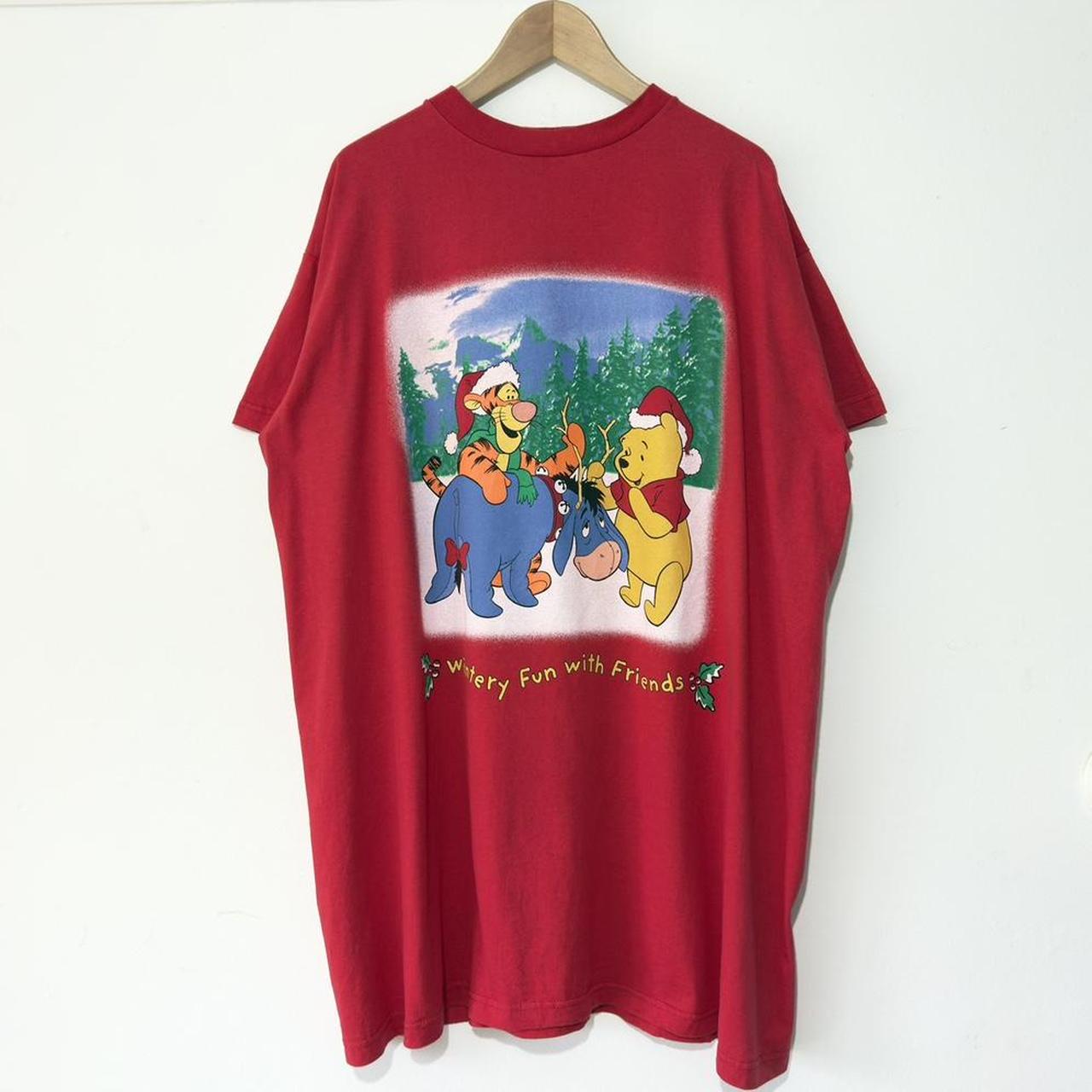 Vintage Pooh & Friends Wintery Fun Christmas 2000 T Shirt (Long XXL)