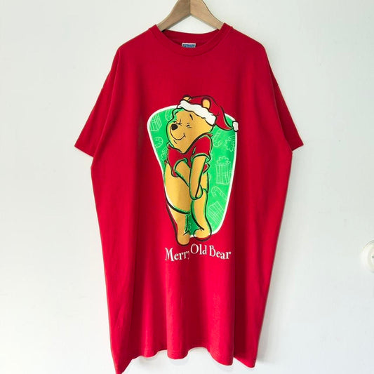 Vintage Merry Old Bear Christmas 90s T Shirt (Long XXXL)