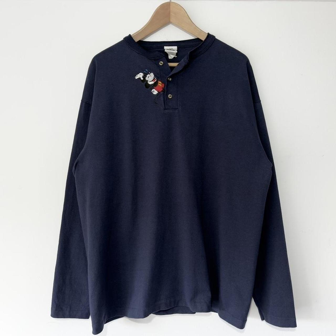 Vintage Mickey Mouse 90s Henley Long Sleeve (XL)