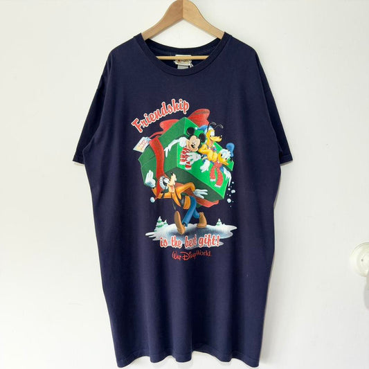 Vintage Walt Disney World Christmas Sleepwear 00s T Shirt (Long XXL)