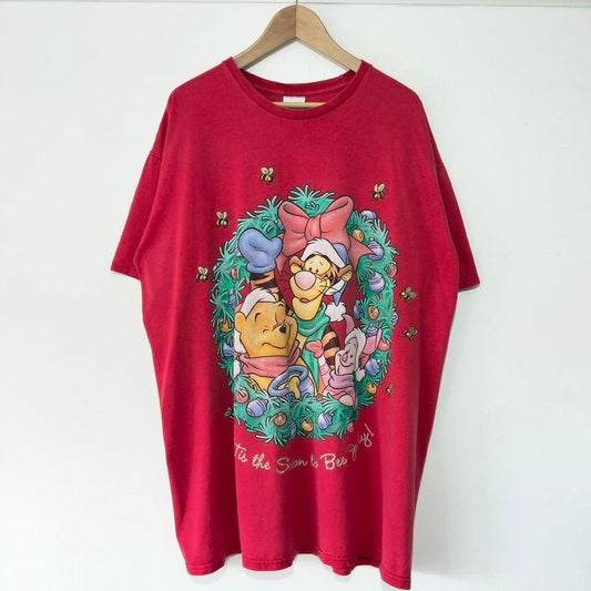 Vintage Pooh & Friends 'Tis The Season to Bee Jolly 00s T Shirt (Long XXL)