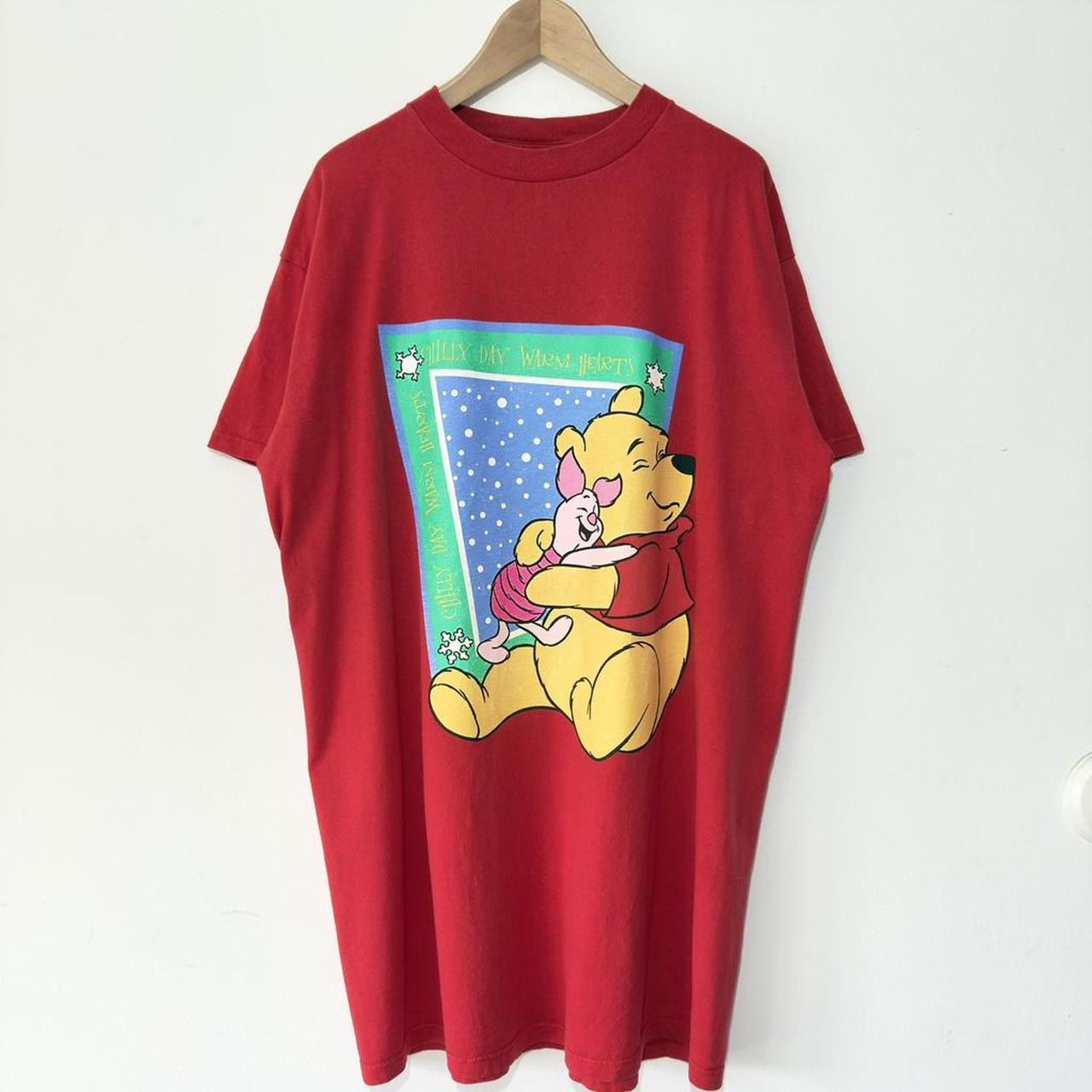 Vintage Pooh & Piglet Chilly Day Warm Hearts 90s T Shirt (Long XXL)