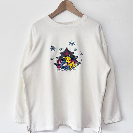Vintage Pooh & Friends Christmas Embroidered Sweatshirt (M/L)