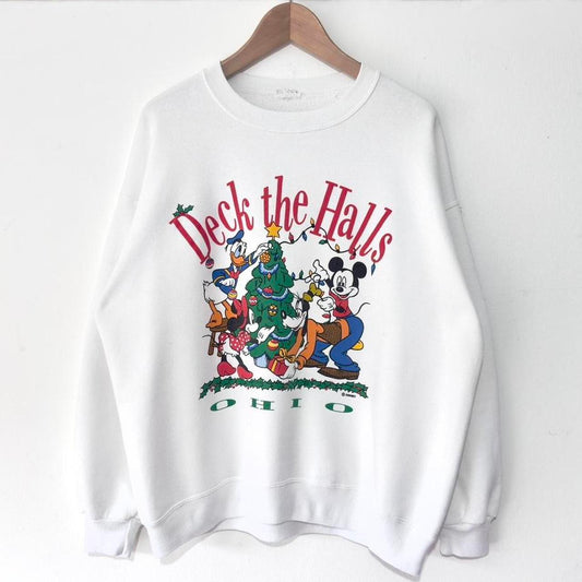 Vintage Disney Deck the Halls Christmas 90s Sweatshirt (L)