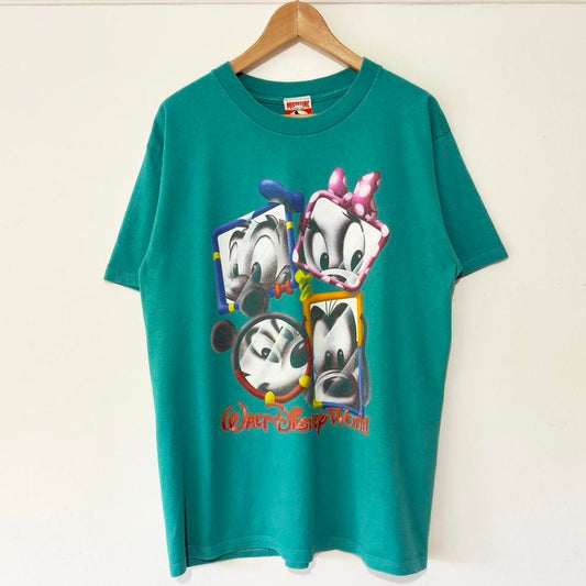 Vintage Walt Disney World Mickey & Friends Faces 90s T Shirt (L)