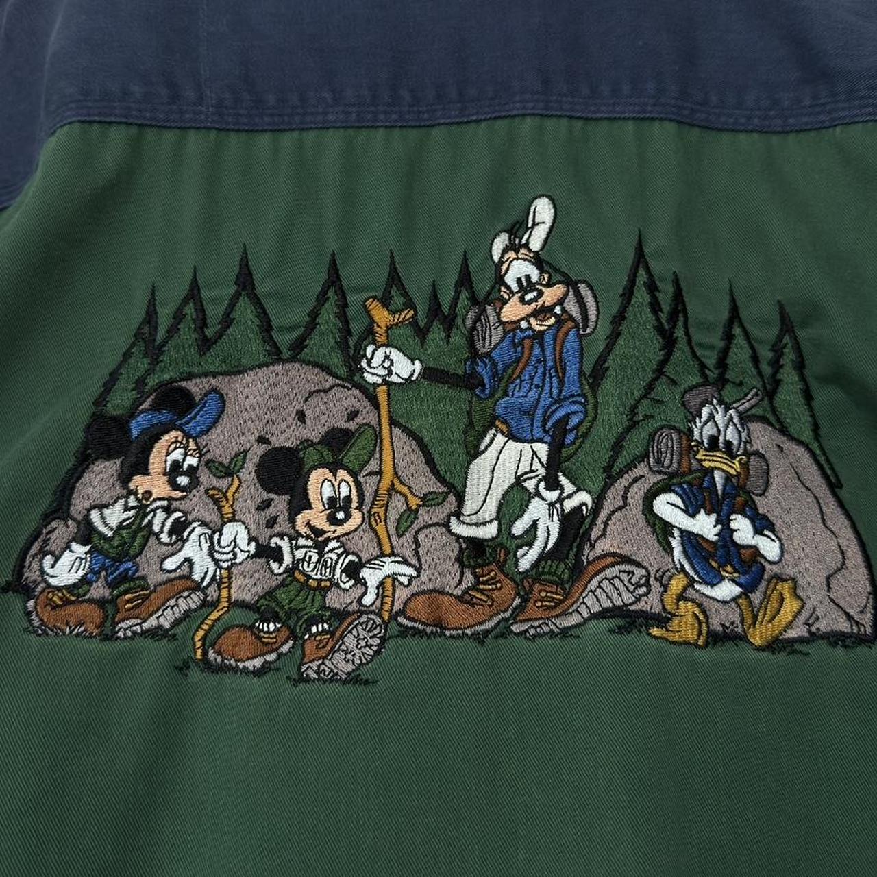 Vintage Mickey & Friends Hiking Embroidered Colour Block 90s Shirt (S)