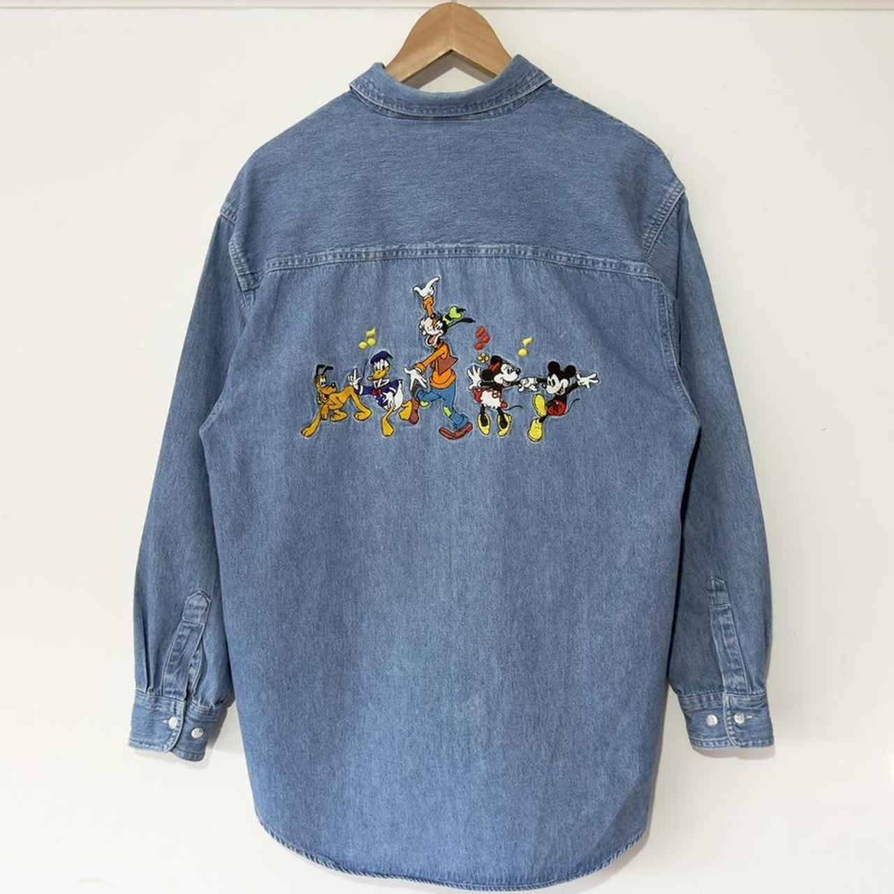 Vintage Dancing Mickey & Friends Embroidered 90s Denim Shirt (M)
