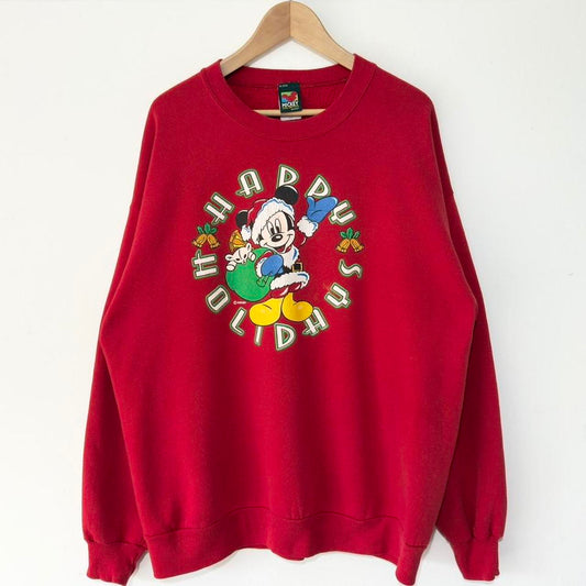 Vintage Mickey Happy Holidays Christmas 90s Sweatshirt (XL)