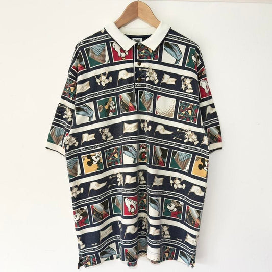 Vintage Mickey Golf Disney 90s Polo Shirt (XL)