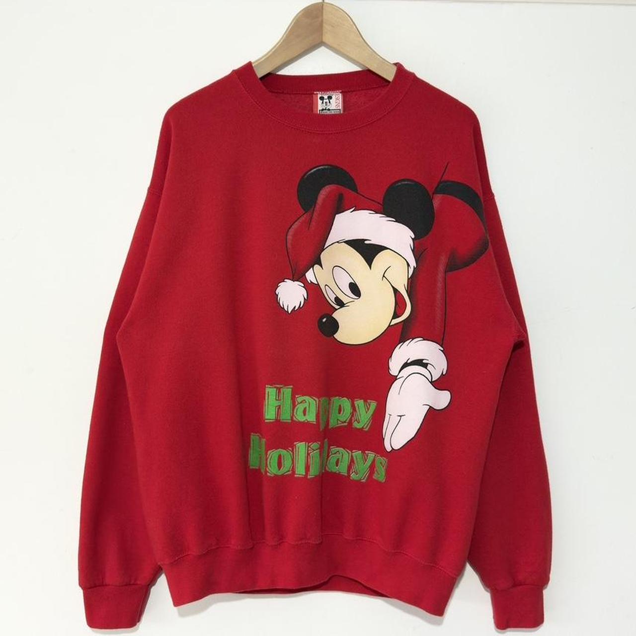 Vintage Santa Mickey Happy Holidays 90s Sweatshirt (L)