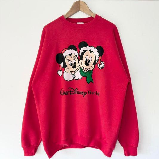 Vintage Mickey & Minnie Christmas Disney World 90s Sweatshirt (L)