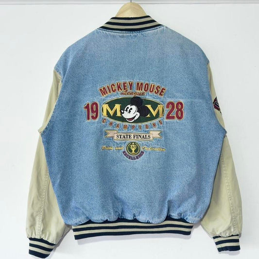 Vintage Mickey Mouse Denim Bomber 90s Jacket (S)