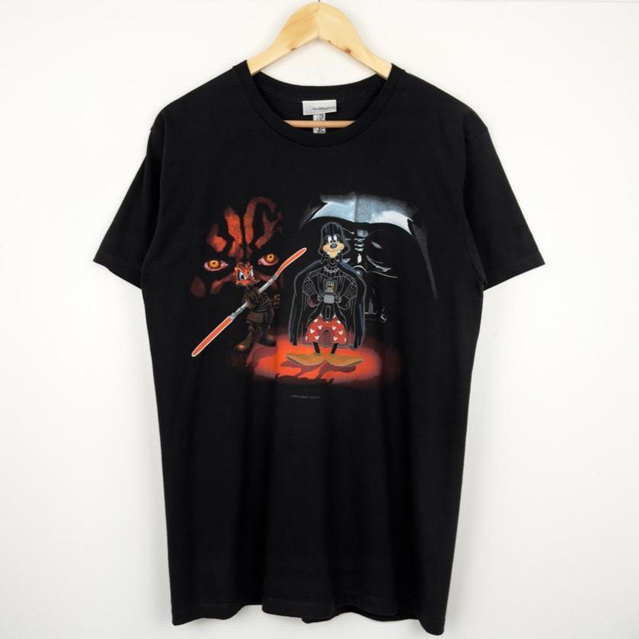 Walt Disney World Donald & Goofy Darth Maul Darth Vader 2008 Black T Shirt (M)