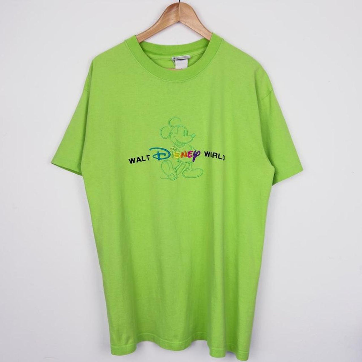 Vintage 00s Walt Disney World Embroidered Green T Shirt (L)