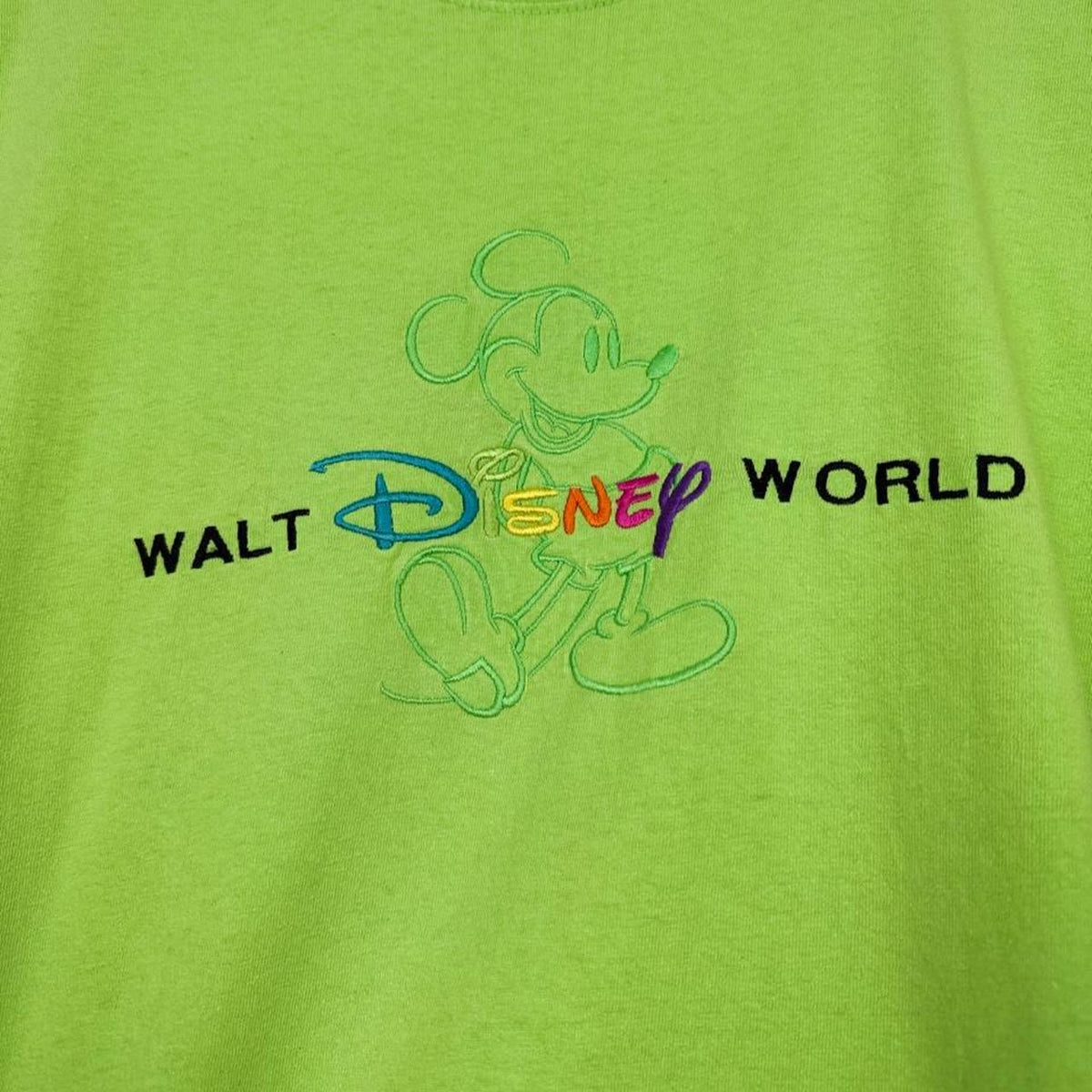 Vintage 00s Walt Disney World Embroidered Green T Shirt (L)