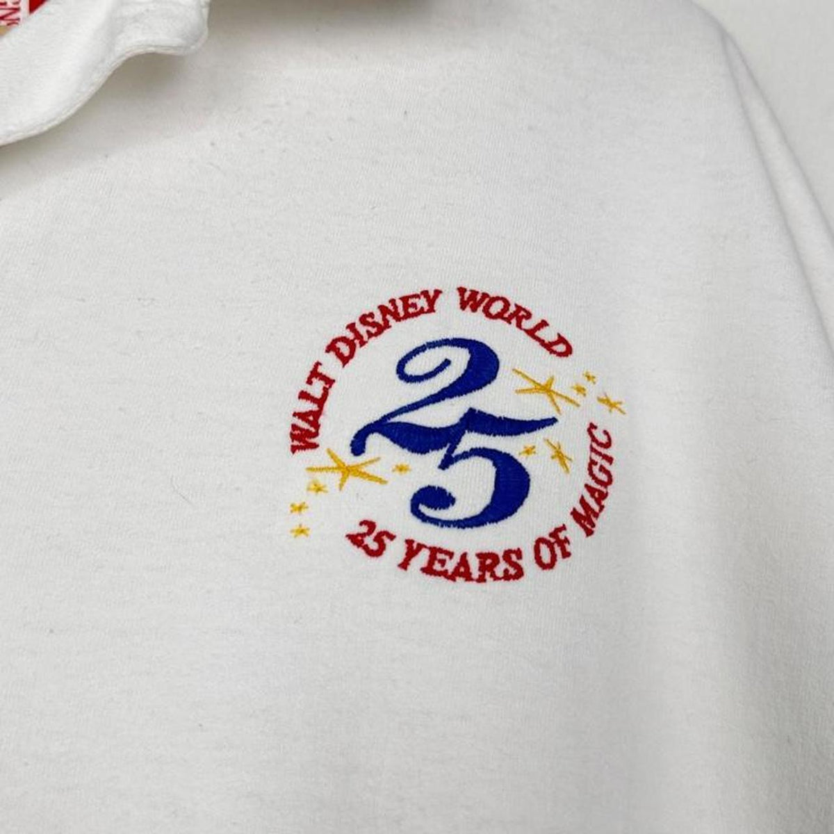 Vintage 90s Walt Disney World 25th Anniversary White Polo Shirt (XL)