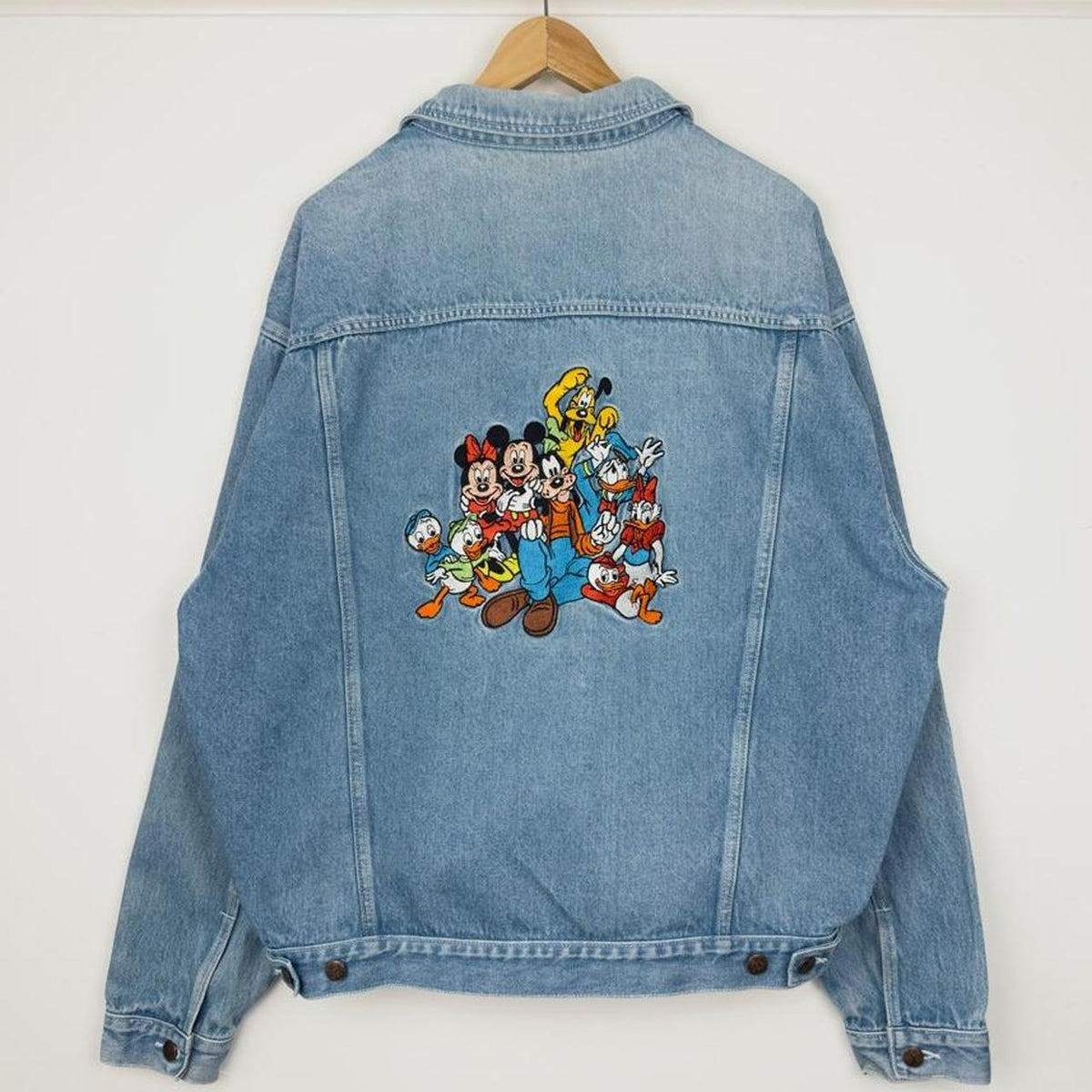 Vintage 90s Mickey & Friends Embroidered Blue Denim Jacket (XL)