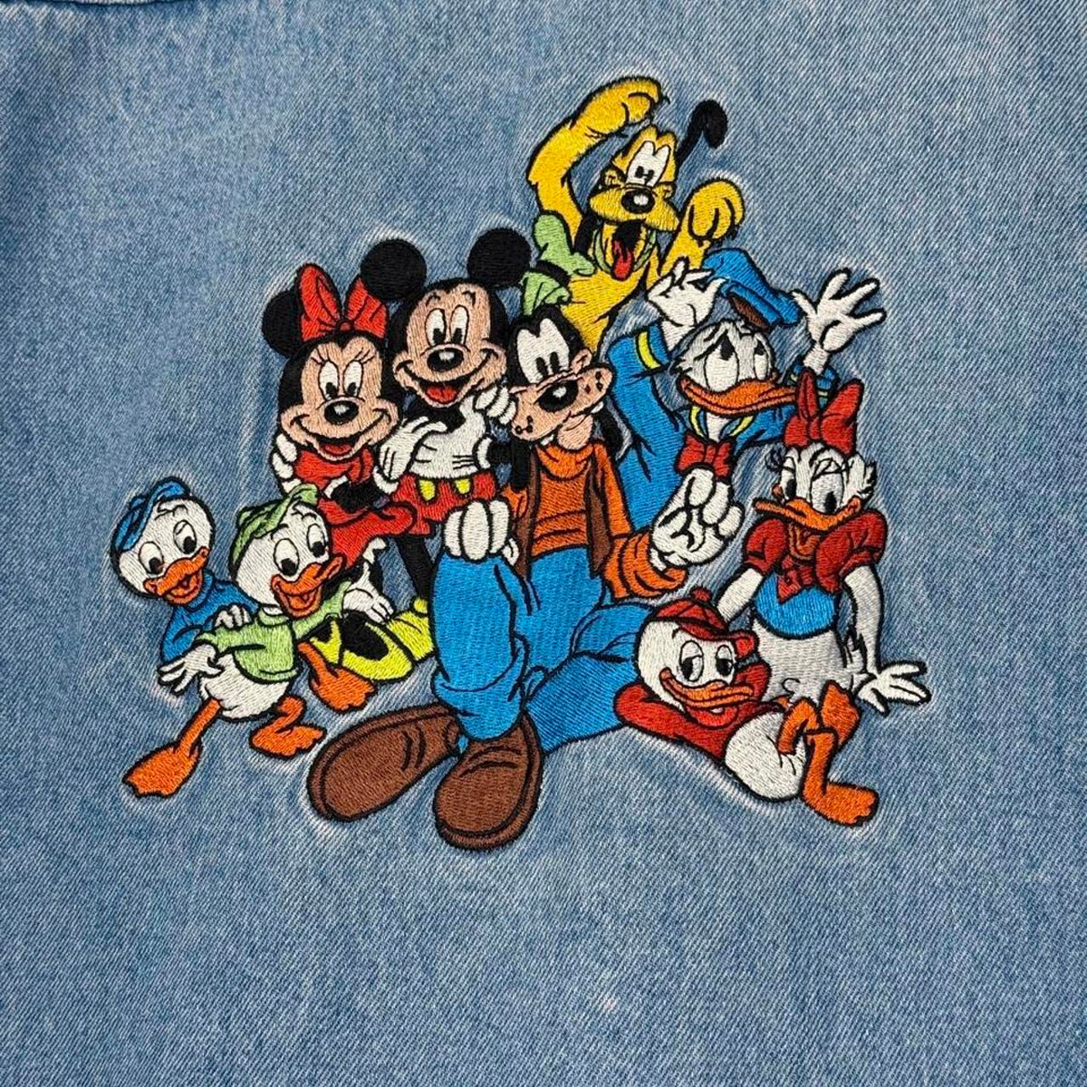 Vintage 90s Mickey & Friends Embroidered Blue Denim Jacket (XL)