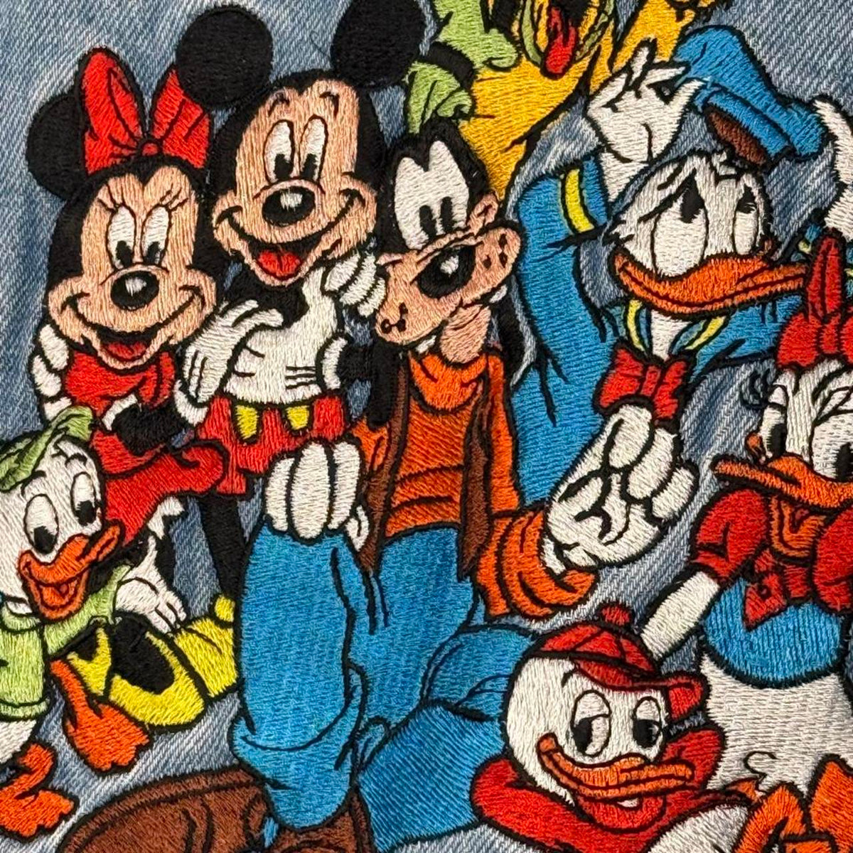 Vintage 90s Mickey & Friends Embroidered Blue Denim Jacket (XL)