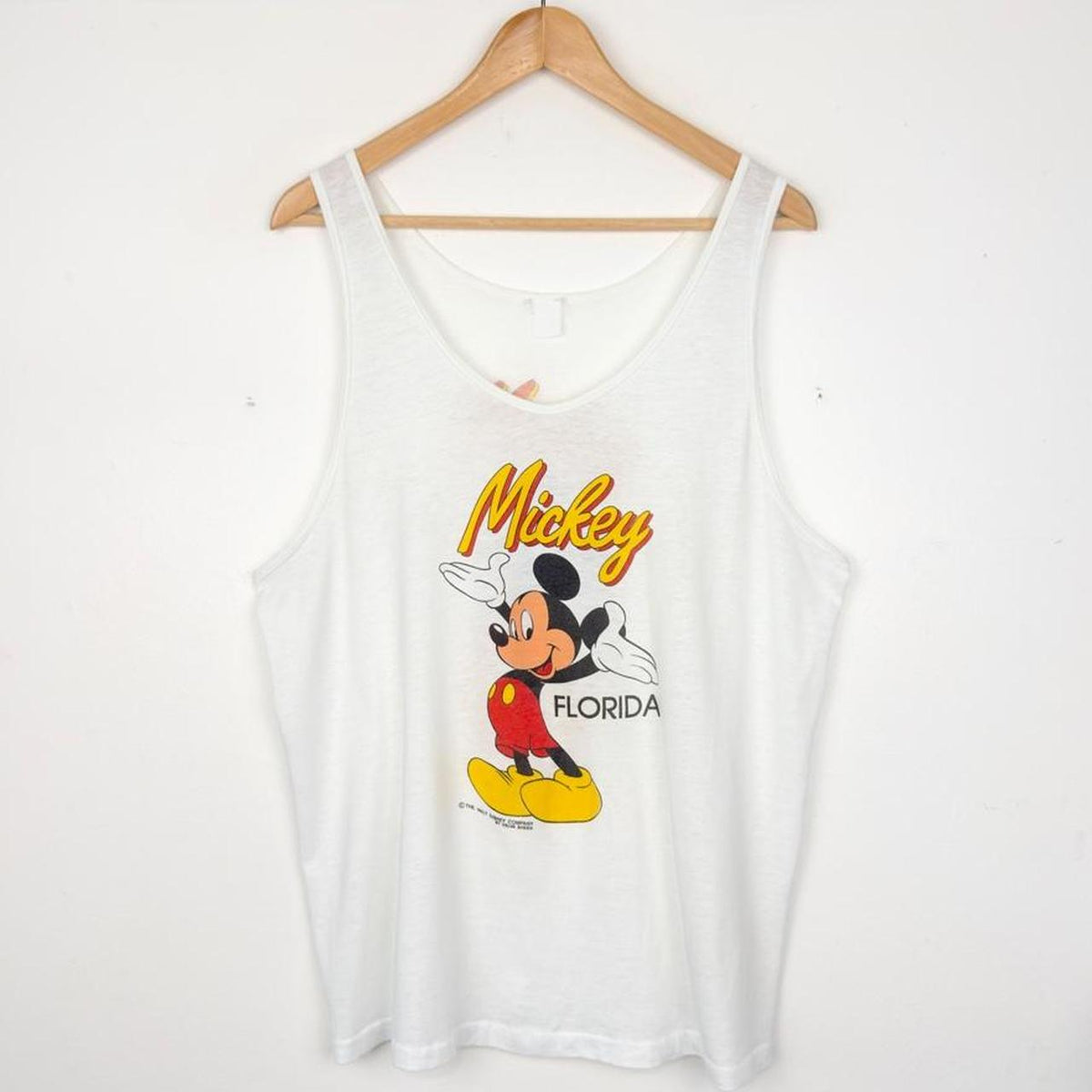 Vintage 90s Mickey Mouse White Vest Tank Top (M)