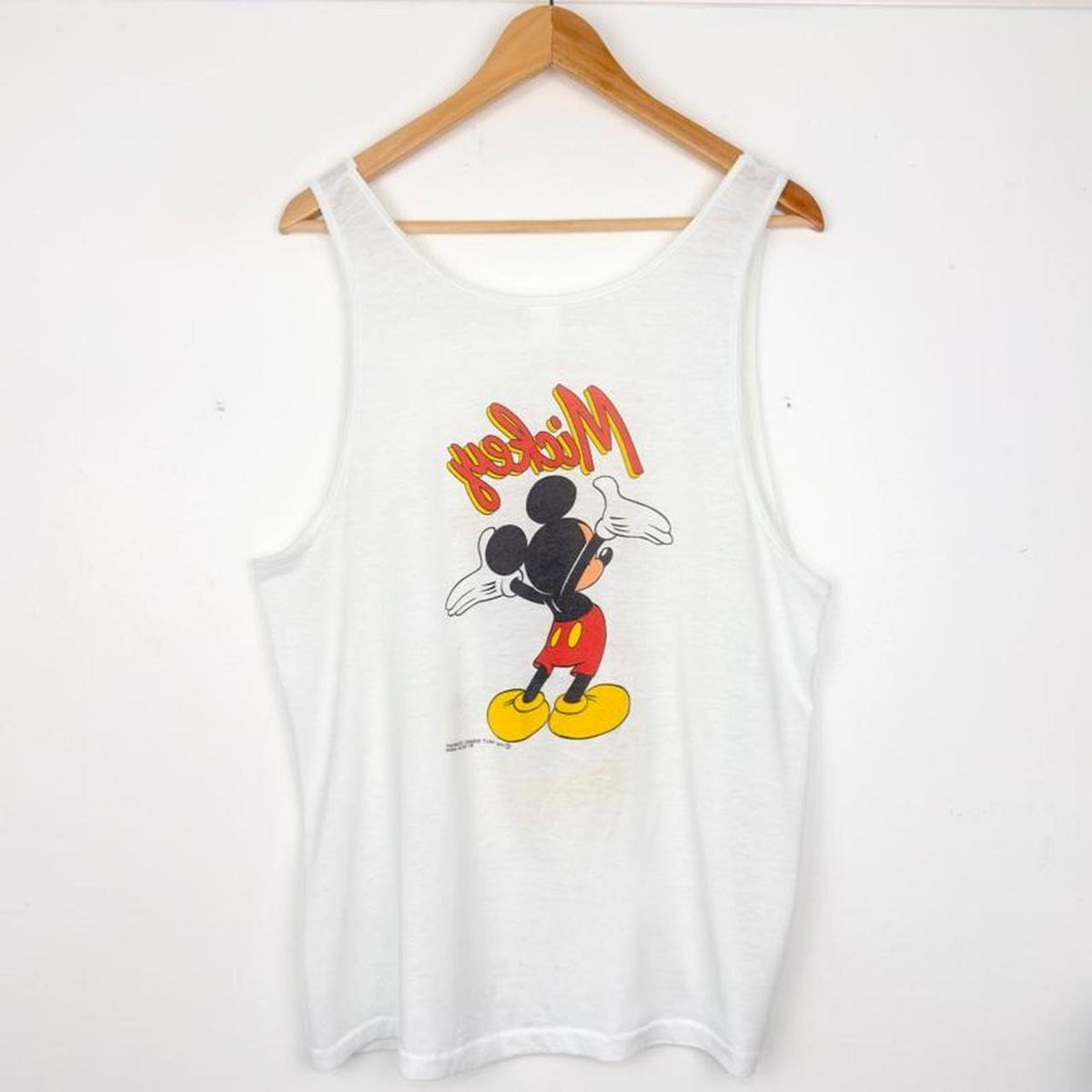 Vintage 90s Mickey Mouse White Vest Tank Top (M)
