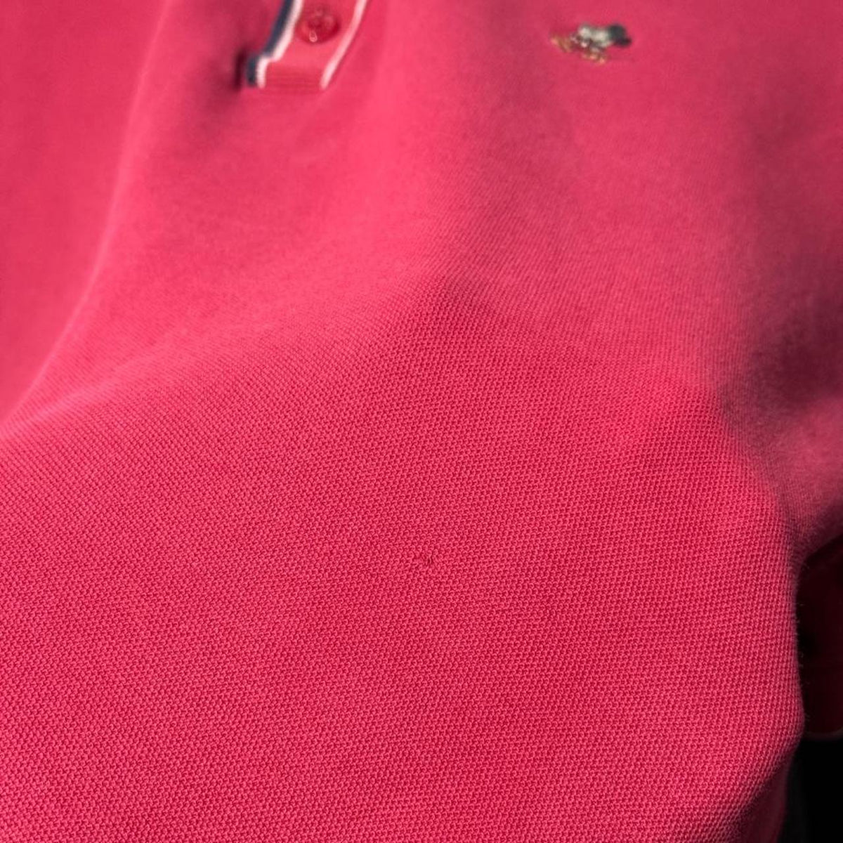 Vintage 00s Mickey Mouse Embroidered Red Polo Shirt (L)