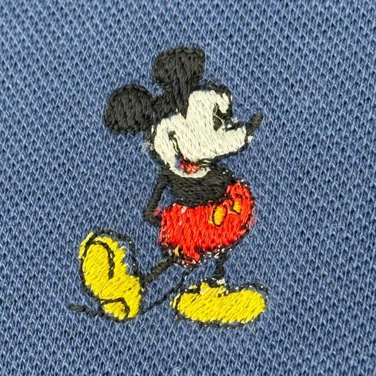 Vintage 90s Mickey Mouse Embroidered Navy Blue Polo Shirt (S)