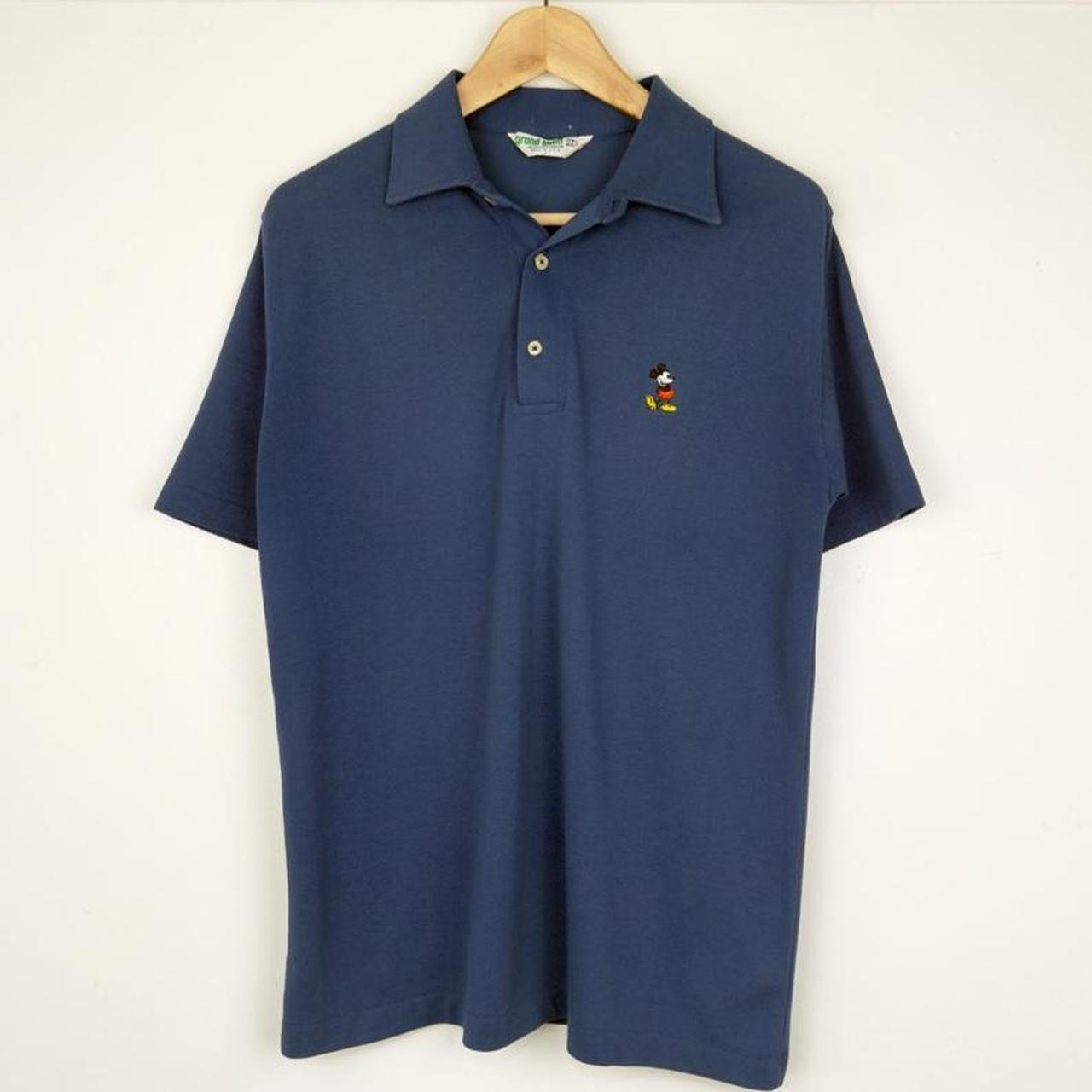 Vintage 90s Mickey Mouse Embroidered Navy Blue Polo Shirt (S)