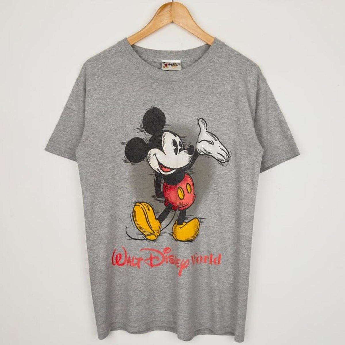 Vintage 00s Walt Disney World Mickey Grey T Shirt (S)