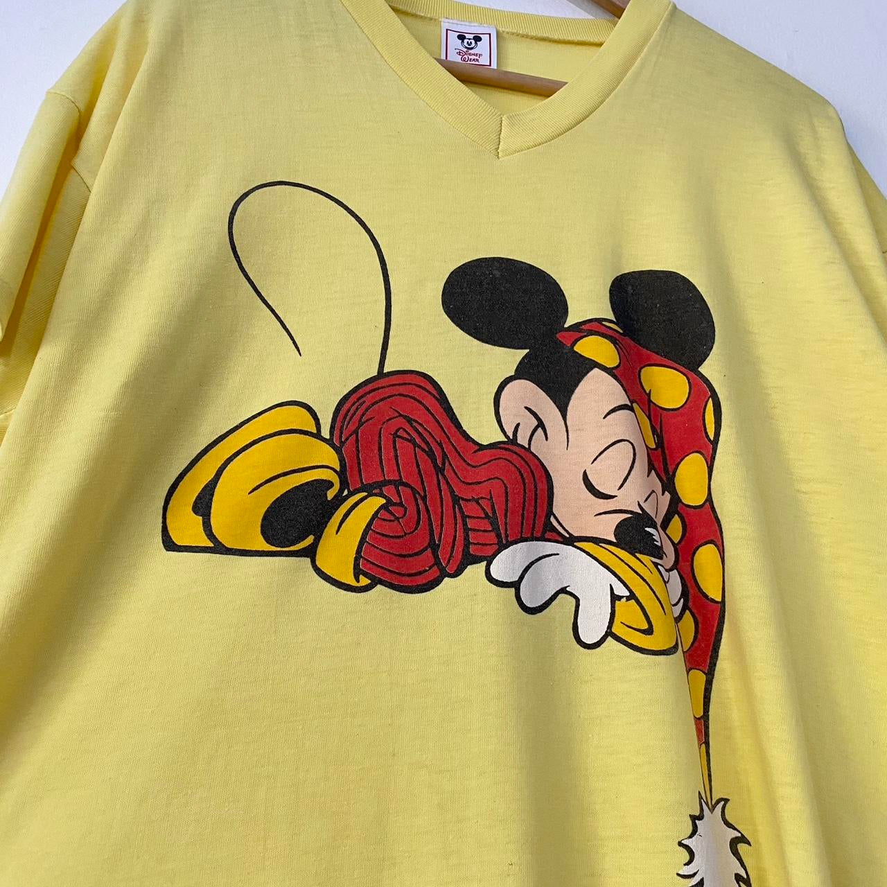 Vintage Sleeping Mickey Sleepwear 90s T Shirt (L)