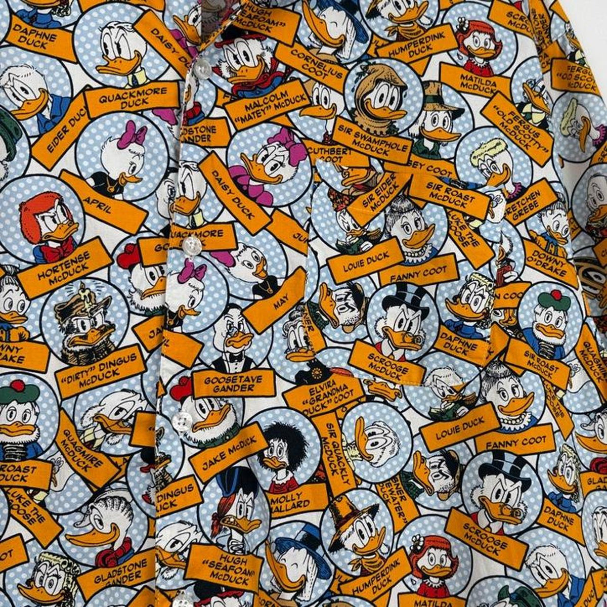 Donald Duck Family All Over Button Up Shirt (M)