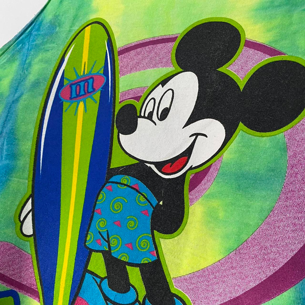 Vintage Mickey Surfing Tie Dye 90s Vest Top (XL)