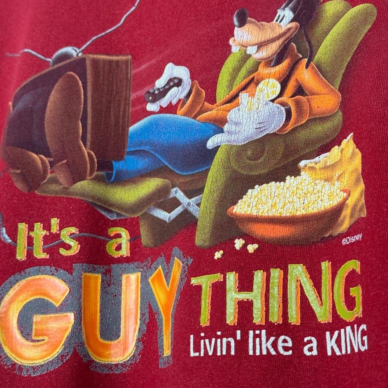 Vintage 00s Goofy It's A Guy Thing Disney Store Red T Shirt (XL)