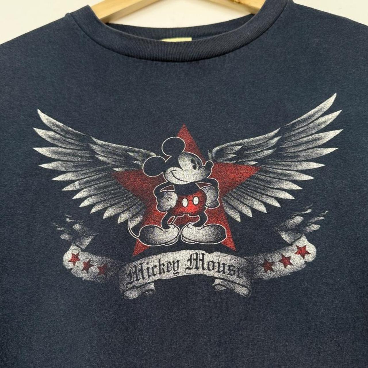 Vintage 00s Mickey Mouse Wings Dark Navy T Shirt (XL)