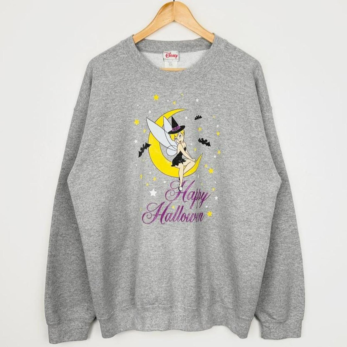 Vintage 00s Tinker Bell Halloween Grey Sweatshirt (L)