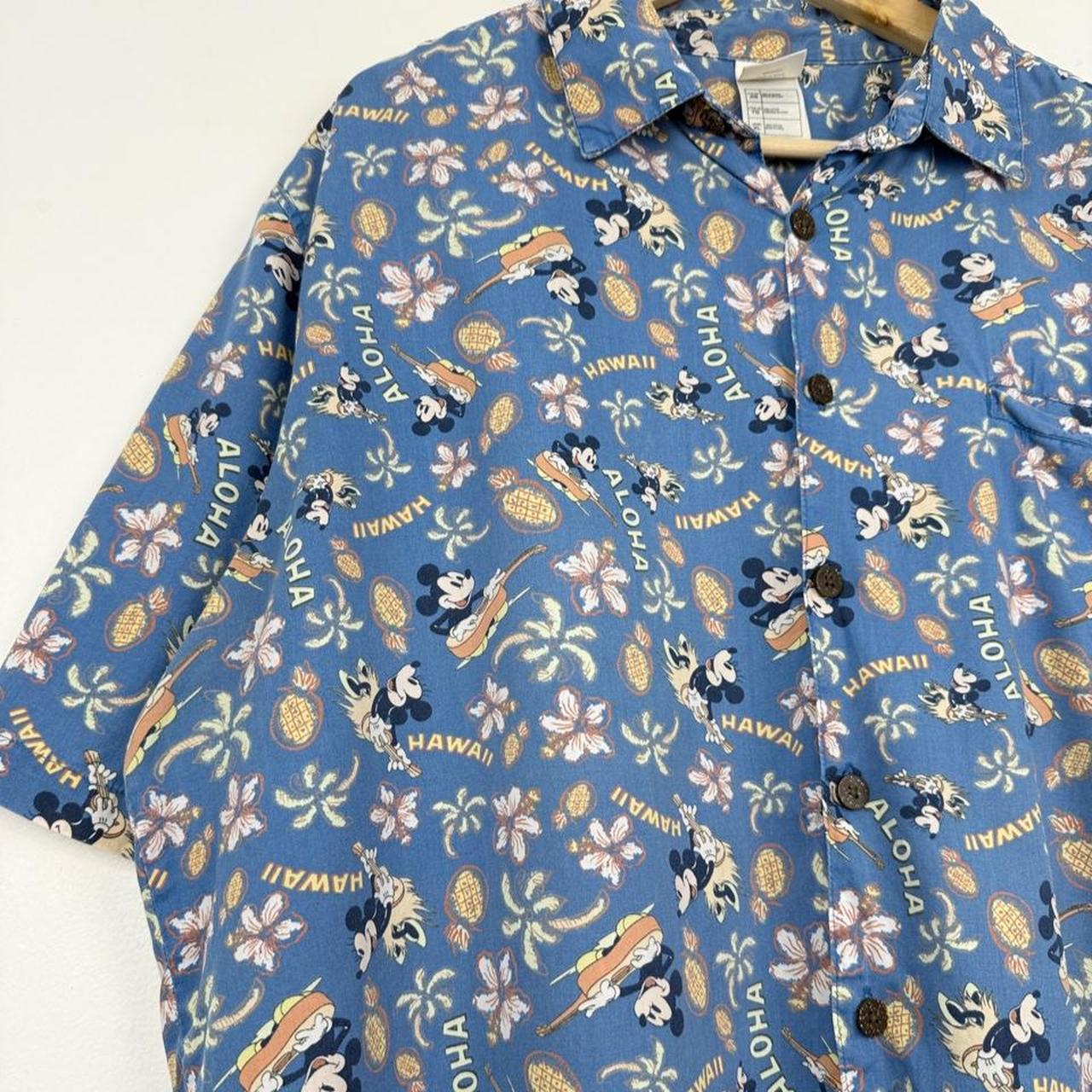 Disney Mickey Mouse Blue Hawaiian Shirt (XL)