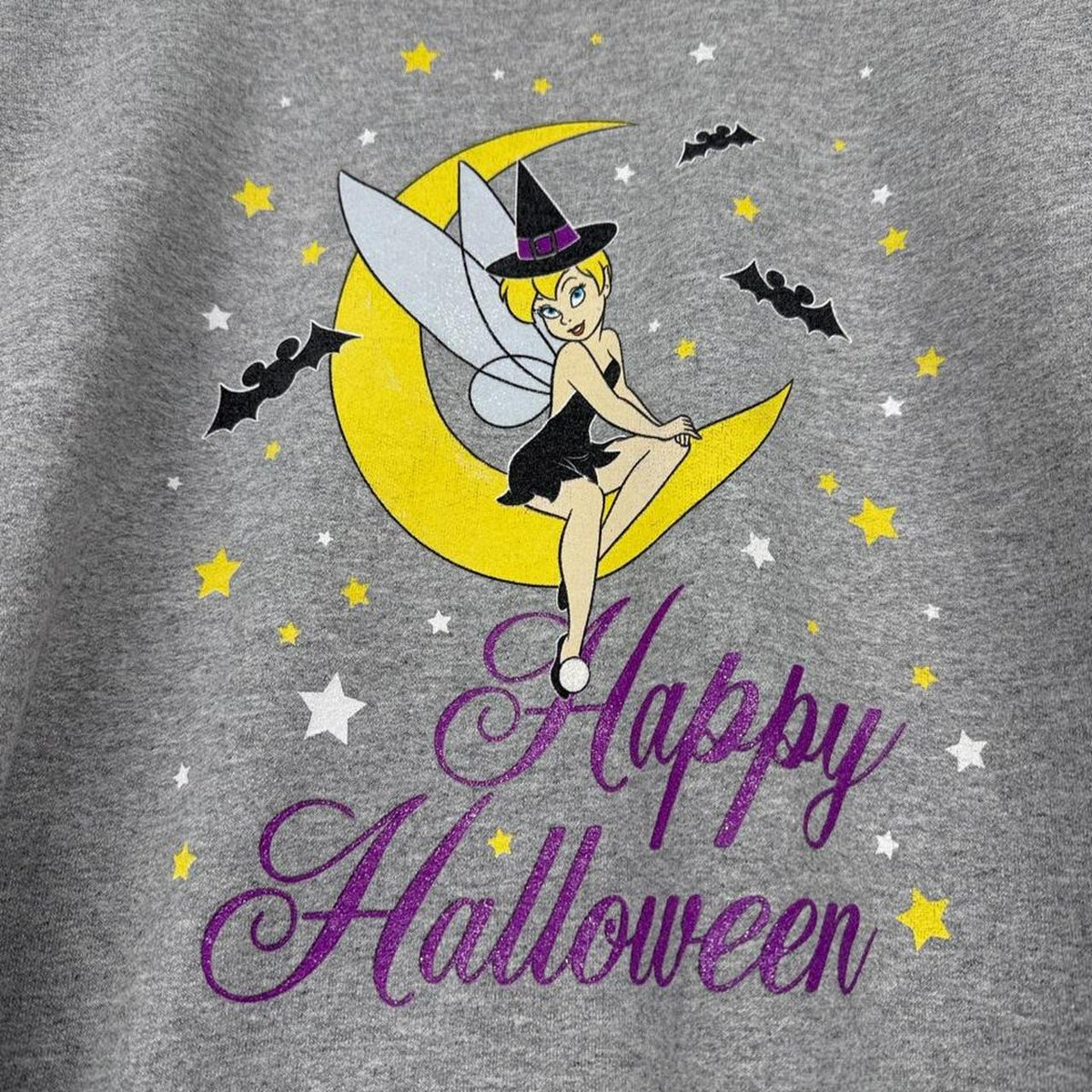 Vintage 00s Tinker Bell Halloween Grey Sweatshirt (L)