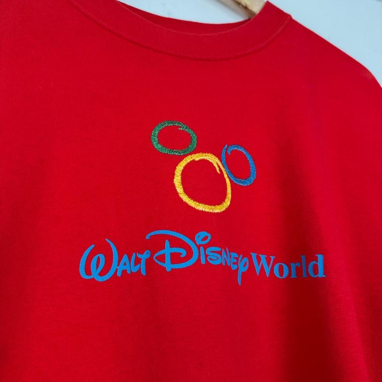 Vintage 00s Walt Disney World Mickey Emblem Red T Shirt (XXL)