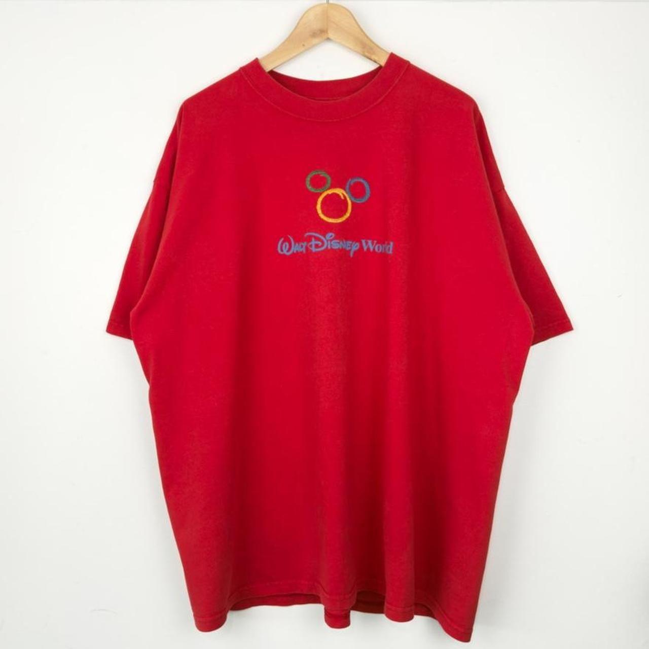 Vintage 00s Walt Disney World Mickey Emblem Red T Shirt (XXL)