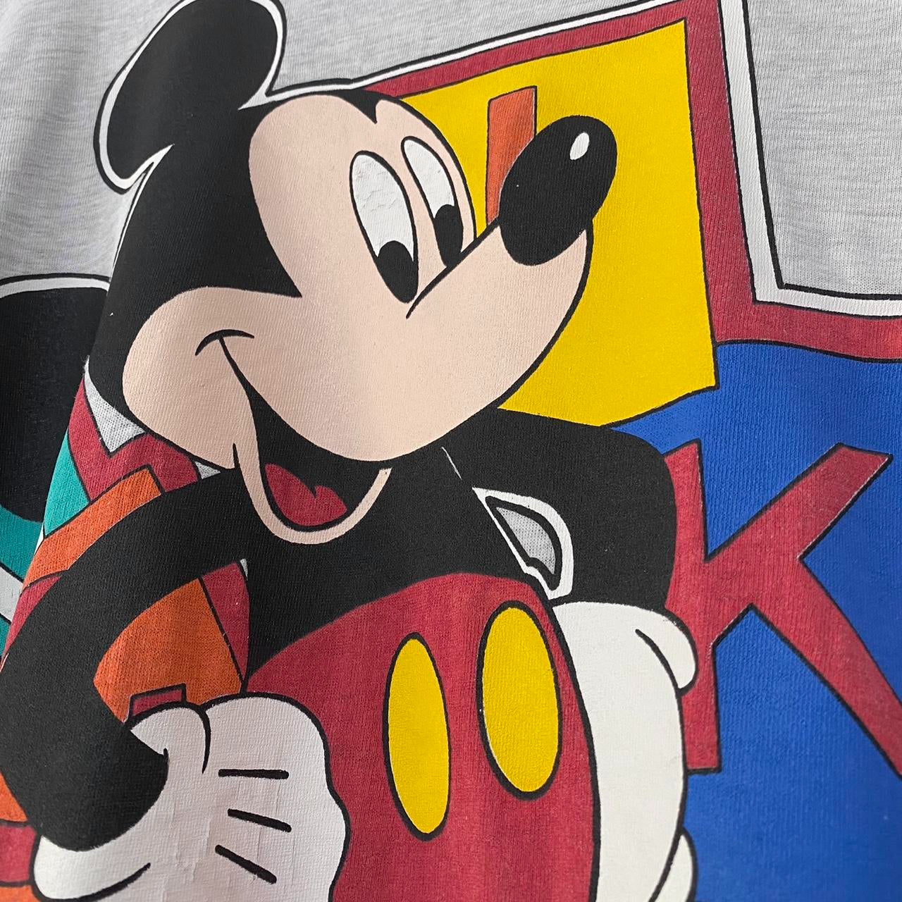 Vintage Mickey Mouse Letters 90s T Shirt (XXL)