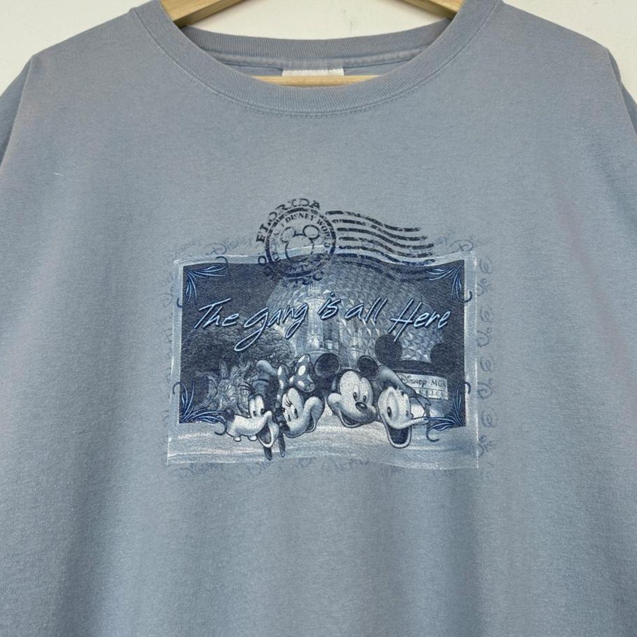 Vintage 00s Walt Disney World Postcard Blue T Shirt (XXL)