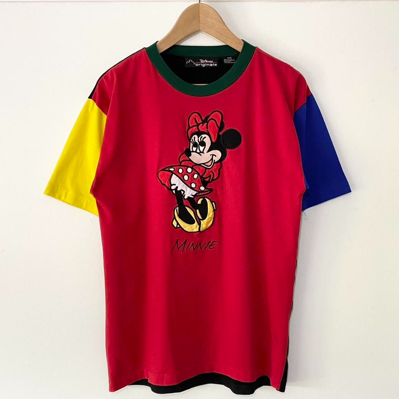 Vintage Minnie Mouse Colour Block 90s T Shirt (M)