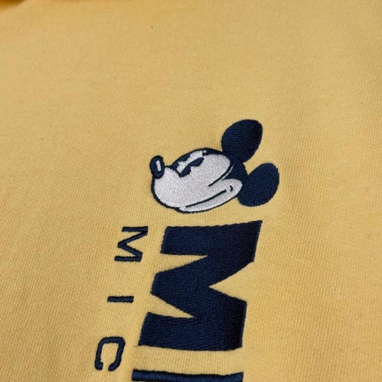 Vintage 00s Mickey Mouse Embroidered Yellow Quarter Zip (XXXL)